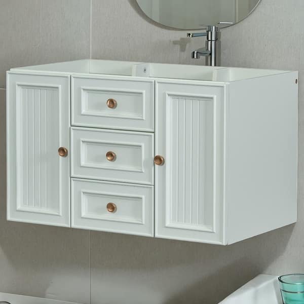 30" Wall Mounted Bathroom Vanity without Sink, With Functional